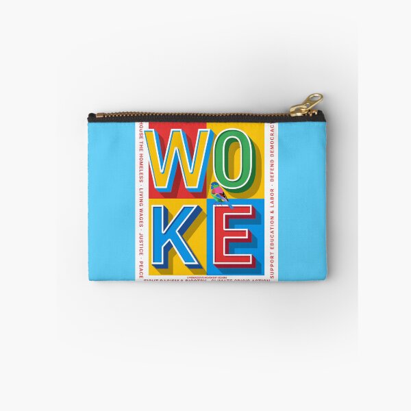 Item preview, PMD00822 Progressive Movement Designs Woke colorful block letters with bird shows you are woke and support progressive policy goals for Democrats Independents and Bernie Sanders supporters designed and sold by ProgressiveLeft.