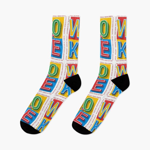 Item preview, PMD00822 Progressive Movement Designs Woke colorful block letters with bird shows you are woke and support progressive policy goals for Democrats Independents and Bernie Sanders supporters designed and sold by ProgressiveLeft.