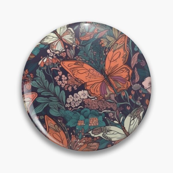 Item preview, Floral pattern with butterflies designed and sold by HandCraftedArt.