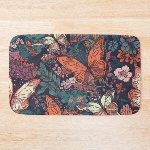 Item preview, Floral pattern with butterflies designed and sold by HandCraftedArt.