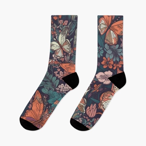 Item preview, Floral pattern with butterflies designed and sold by HandCraftedArt.