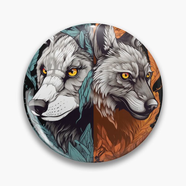 Item preview, Double the ferocity: Bring a wild touch to your style with our unique design of two wolves designed and sold by LoveHateArt.