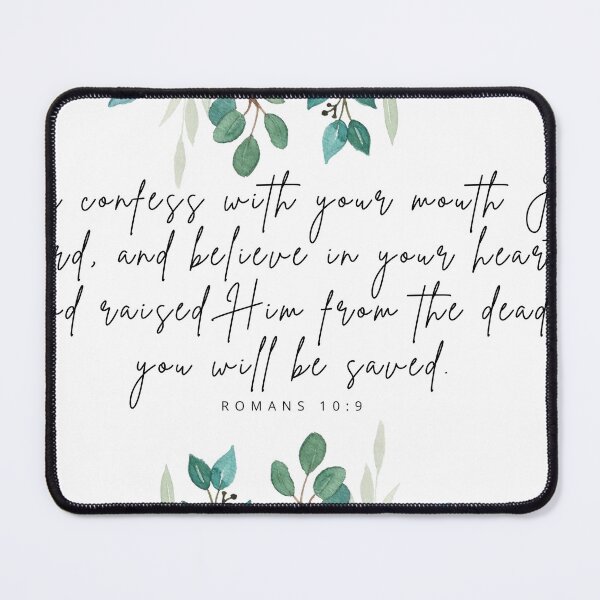 Item preview, If you confess with your mouth and believe in your heart you will be saved.  Bible scripture greeting card. Romans 10:9 scripture art.   designed and sold by nancybernard.