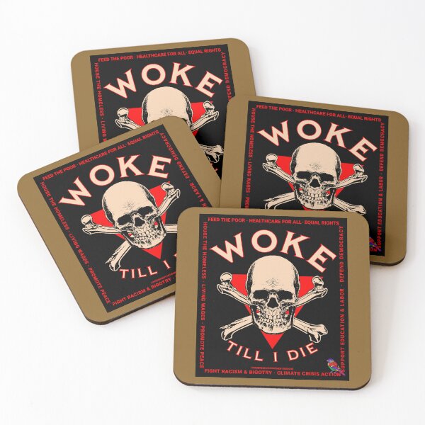 Item preview, PMD00823 Progressive Movement Designs Woke Till I Die funny humor skull shows you are woke and support progressive policy goals for progressive Democrats Independents and Bernie Sanders supporters designed and sold by ProgressiveLeft.