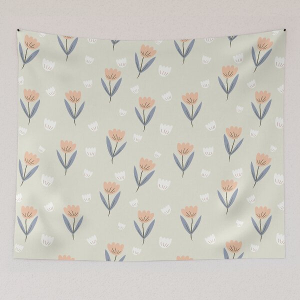 Item preview, Fleur verano rosa albescente patrón blanco designed and sold by Throwtopia.