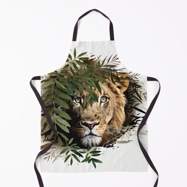 Item preview, a lion in the jungle among the green bushes designed and sold by Print-Online.