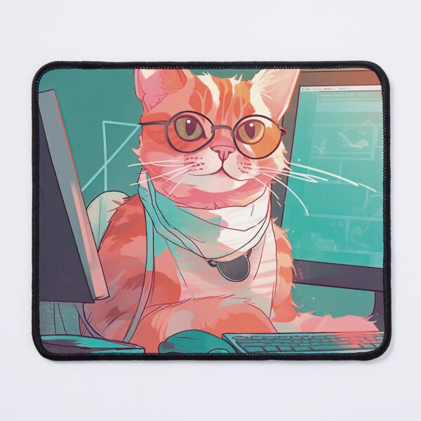 Item preview, nerdy cat designed and sold by Japandiizm.