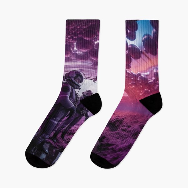 Item preview, Exploring the Otherworldly Landscape: Astronauts in Alien Purple Bubble designed and sold by CreationP.