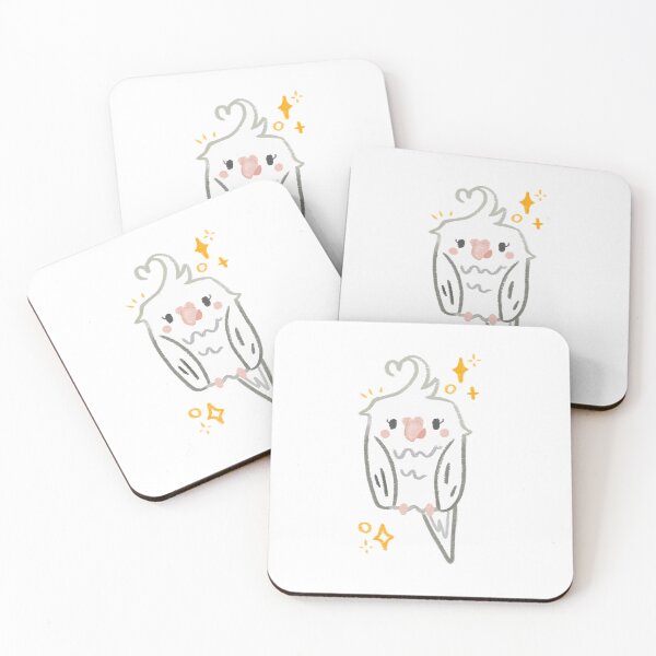 Aperçu de l'œuvre Oiseau calopsitte à face blanche chibi mignon avec des étincelles créée et vendue par Akali999.