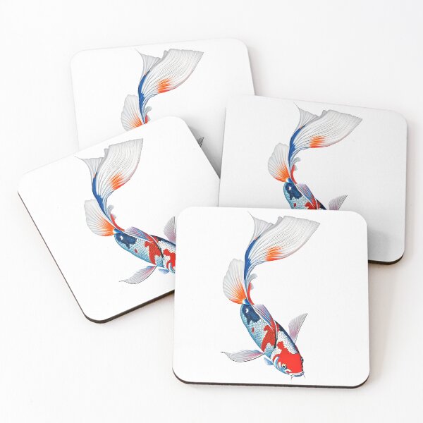 Item preview, Red and Blue Koi Carp designed and sold by Splargo Digital Prints.