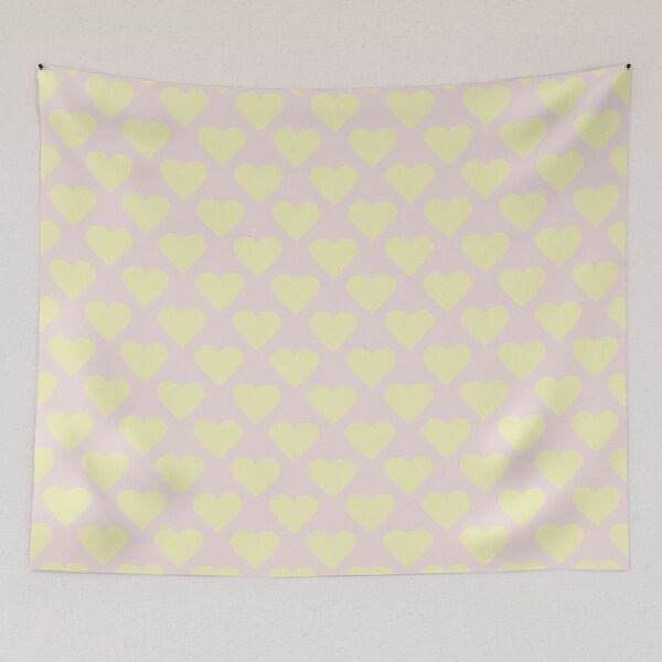 Item preview, Yellow Hearts Pattern Pink Background designed and sold by ValeriesGallery.