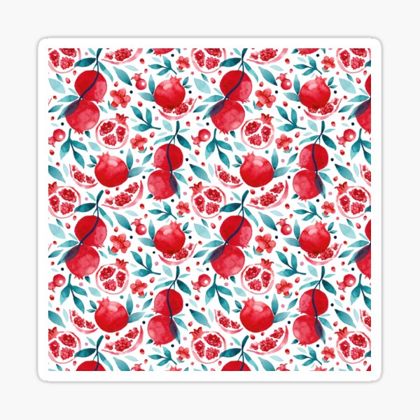 Item preview, Sweet Pomegranates Pattern - Red & Blue designed and sold by sophialandon.