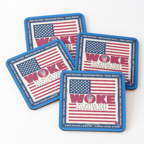Item preview, PMD00826 Progressive Movement Designs Woke USA American flag patriotic design shows you are woke and support progressive policy goals for Democrats Independents and Bernie Sanders supporters designed and sold by ProgressiveLeft.