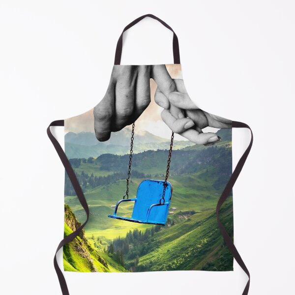 Item preview, Capture the Magic of Parenthood: Collage Art Print "I've Got You" with Swing and Green Mountain Range designed and sold by GollyWillikers.