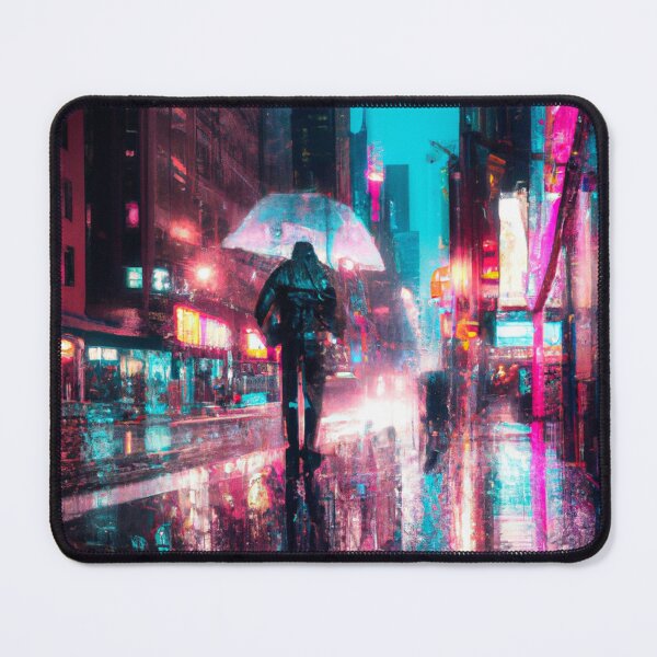 Item preview, Neon lights on a wet night in the city designed and sold by DeVeauDesign.