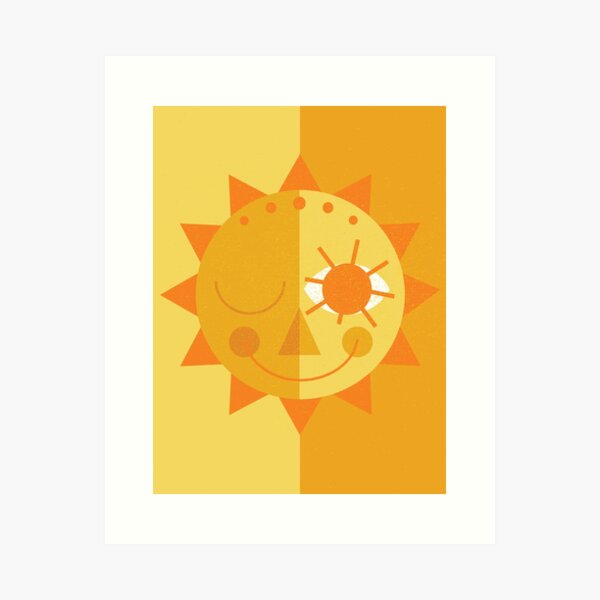 Mid Century Sun - Yellow Art Print