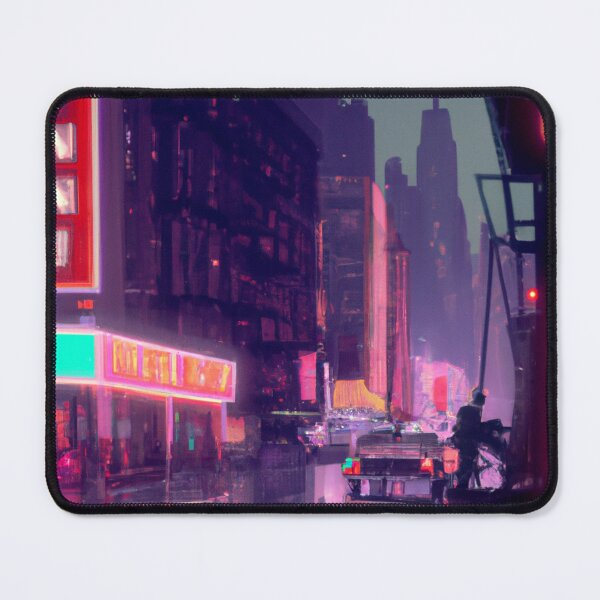 Item preview, Pink neon lights on a wet night in the city designed and sold by DeVeauDesign.