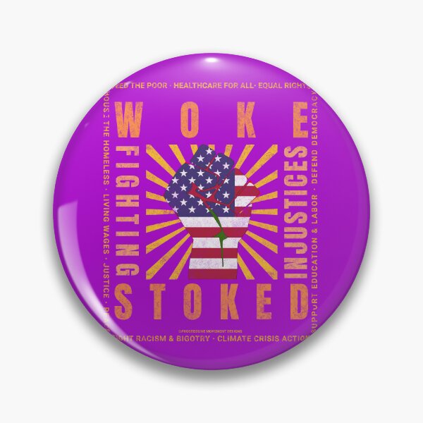 Item preview, PMD00828 Progressive Movement Designs Woke USA American Flag Fist patriotic protest design shows you support progressive policy goals for Democrats and Independents and Bernie Sanders supporters designed and sold by ProgressiveLeft.