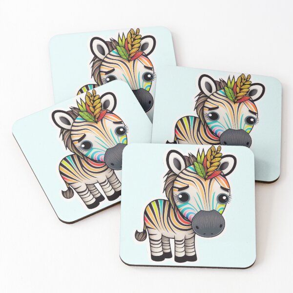 Item preview, Kawaii Colorful Zebra, Abstract, Rainbow Artwork designed and sold by Art.Fusion.Studio.
