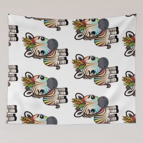 Item preview, Kawaii Colorful Zebra, Abstract, Rainbow Artwork designed and sold by Art.Fusion.Studio.