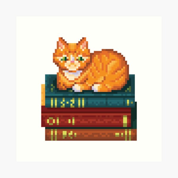 Cat reading a book cross stitch pattern - Ringcat Design