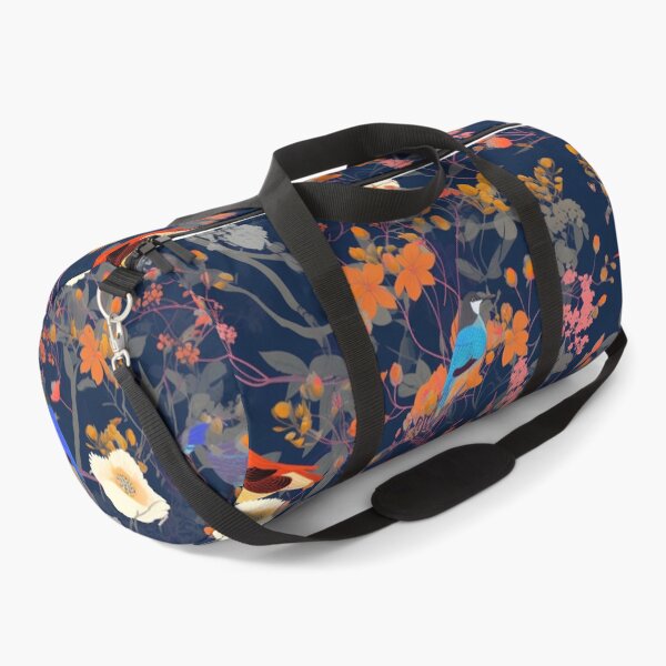 Item preview, Whimsical birds with floral design: white and orange flowers designed and sold by Relephants.