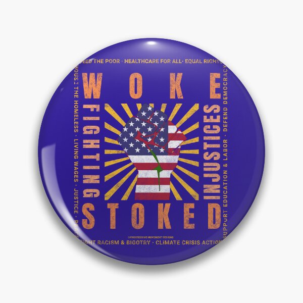 Item preview, PMD00830 Progressive Movement Designs Woke USA American Flag Fist patriotic protest design shows you support progressive policy goals for Democrats and Independents and Bernie Sanders supporters designed and sold by ProgressiveLeft.