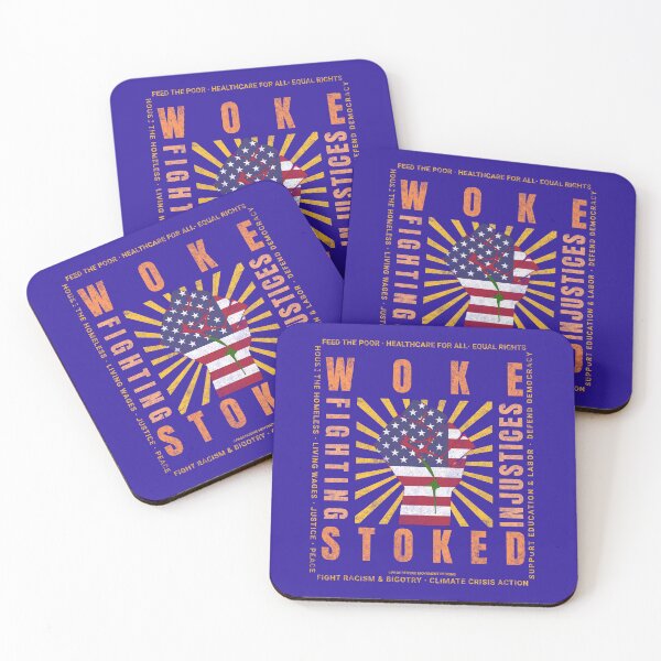 Item preview, PMD00830 Progressive Movement Designs Woke USA American Flag Fist patriotic protest design shows you support progressive policy goals for Democrats and Independents and Bernie Sanders supporters designed and sold by ProgressiveLeft.