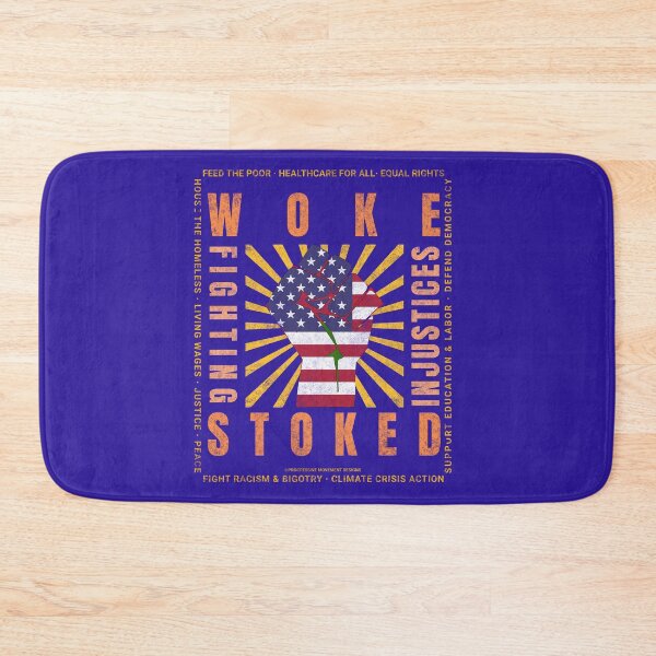 Item preview, PMD00830 Progressive Movement Designs Woke USA American Flag Fist patriotic protest design shows you support progressive policy goals for Democrats and Independents and Bernie Sanders supporters designed and sold by ProgressiveLeft.