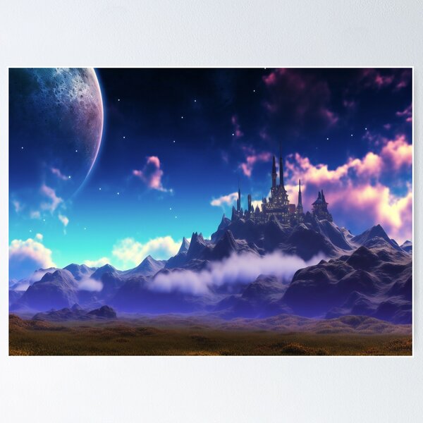 Item preview, Lunar Landscapes - Starry mountain night designed and sold by Transcendance.