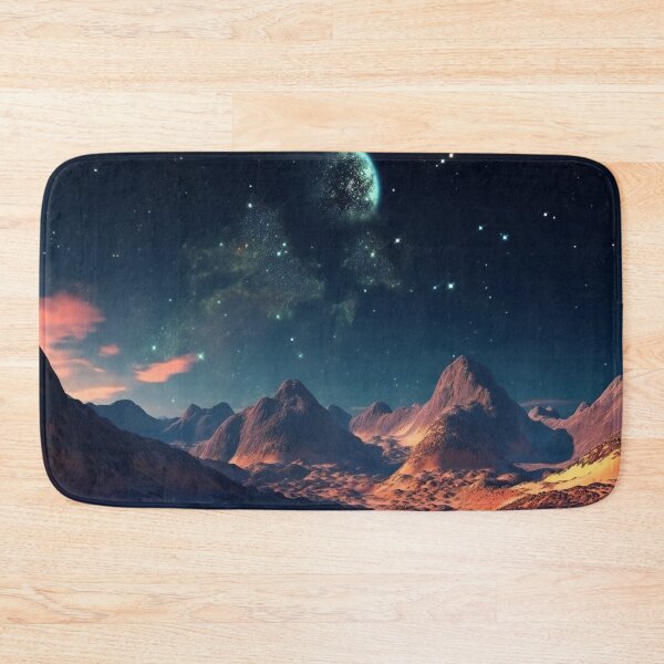 Item preview, Moonlit Escarpment - Starry mountain night  designed and sold by Transcendance.