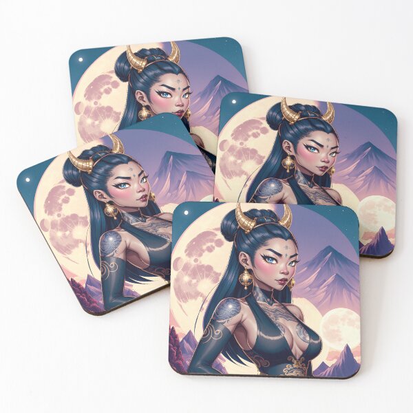 Item preview, Brunette Onna-bugeisha Dragon designed and sold by Henry Barre Art.