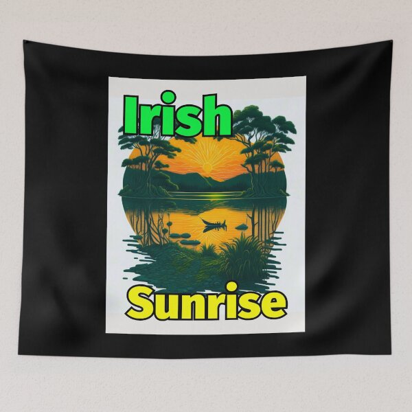 Item preview, Irish Sunrise Lake Boat Mountains designed and sold by IrishPOD.