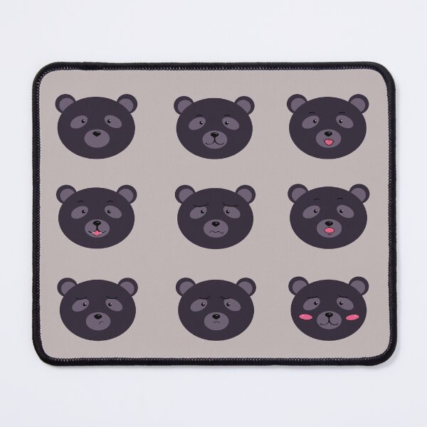 Item preview, black bear faces with expressions designed and sold by Teotipo.