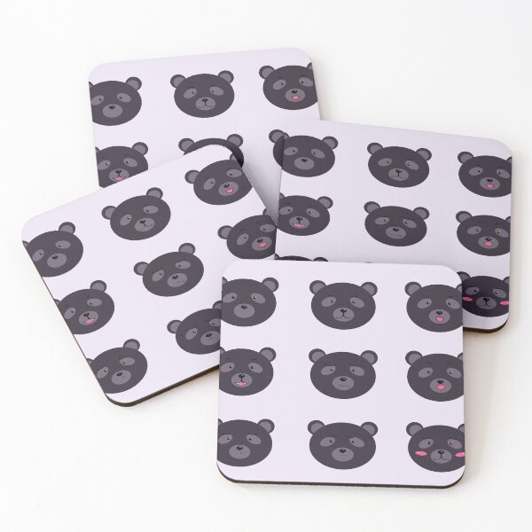 Item preview, black bear faces with expressions designed and sold by Teotipo.