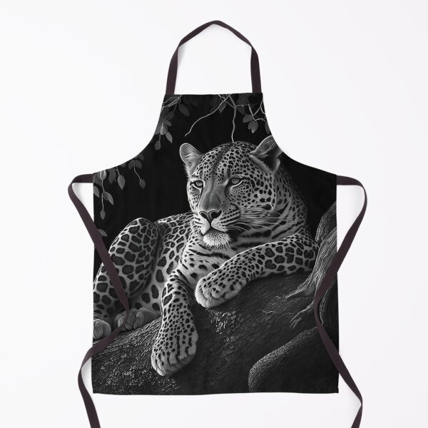 Item preview, Pencil-drawn Jaguar Resting in the Shade - High-Quality Black and White Design designed and sold by Pencil-Art.