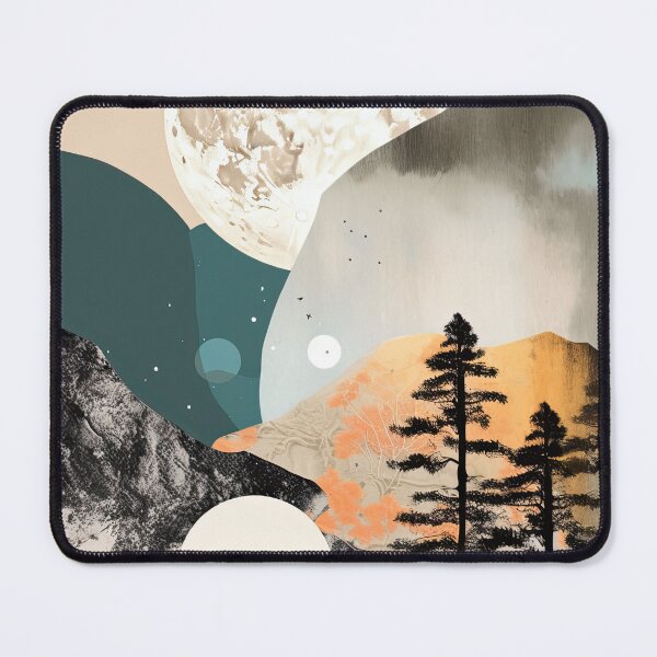 Item preview, Lunar Landscape: A Digital Pastel Collage of Moonlit Scenery designed and sold by Michael Bollin.