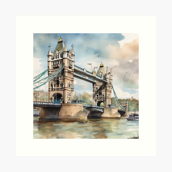 Item preview, Summer Splendor: Tower Bridge Watercolor Serenade in London designed and sold by Timothy Redman.