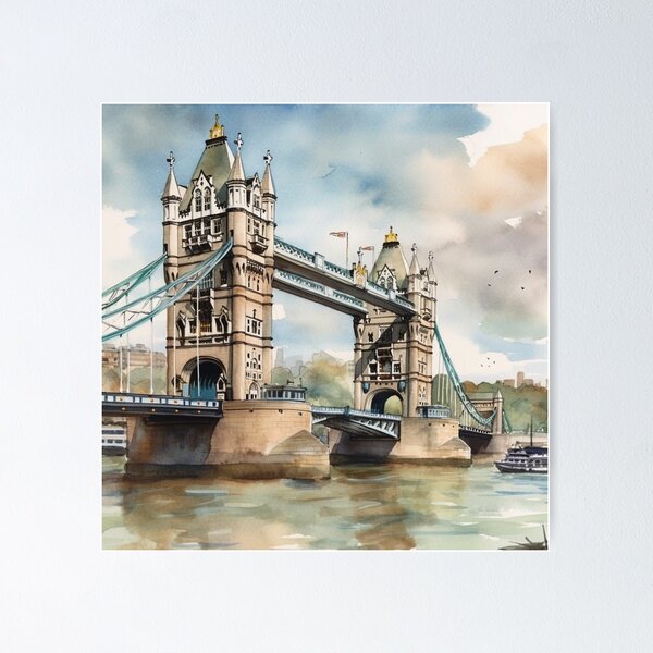 Item preview, Summer Splendor: Tower Bridge Watercolor Serenade in London designed and sold by Timothy Redman.
