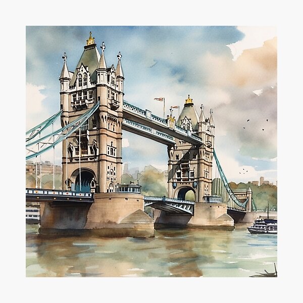 Item preview, Summer Splendor: Tower Bridge Watercolor Serenade in London designed and sold by Timothy Redman.