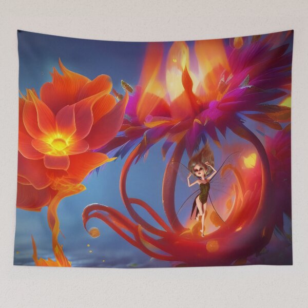 Item preview, The ever-blooming fire flower with fairy designed and sold by nicky2342.