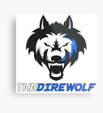 The Direwolf logo with name Metal Print