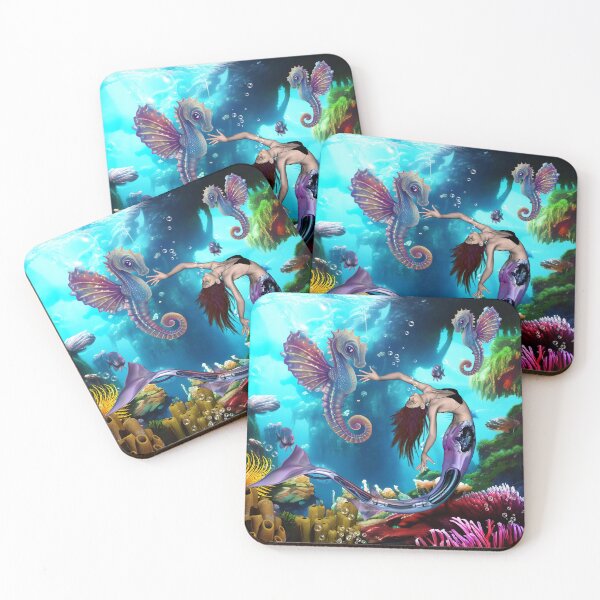 Item preview, Wonderful mermaid with seahorses designed and sold by nicky2342.
