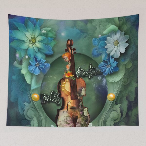 Item preview, The Majesty of Violin with Flowers designed and sold by nicky2342.
