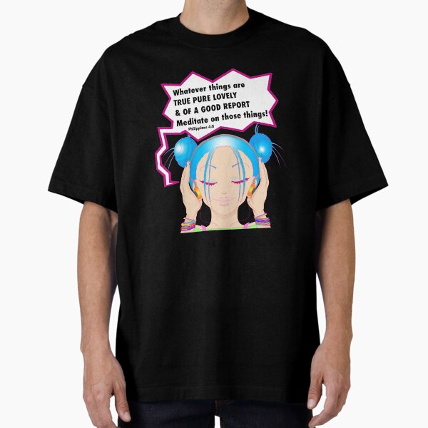 Philippians 4:8 (Pink) Oversized T-Shirt