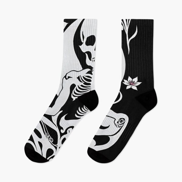 Item preview, All white skeleton with simple small flowers designed and sold by McCallnWaldo.