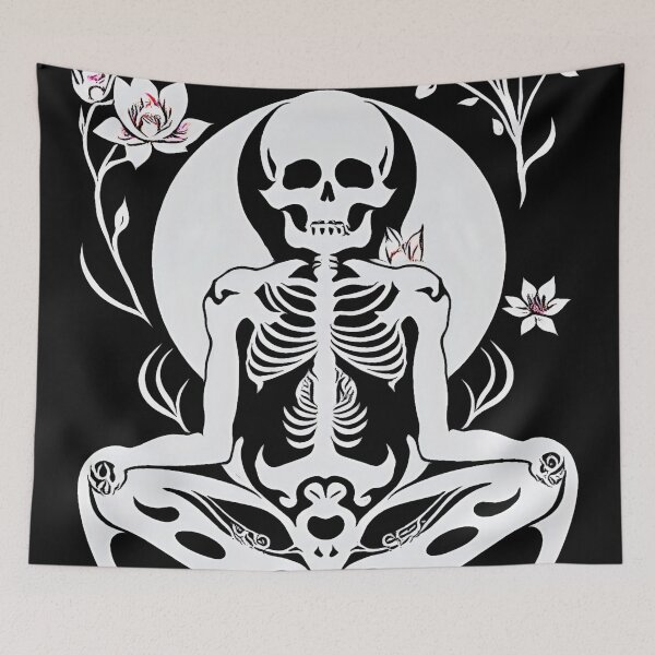 Item preview, All white skeleton with simple small flowers designed and sold by McCallnWaldo.