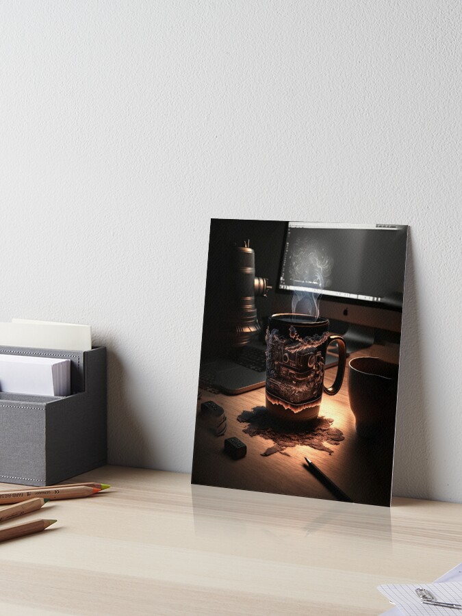 3D Coffee Mug of Cappuccino in a Creative & Aesthetic Wallart | Art Board  Print