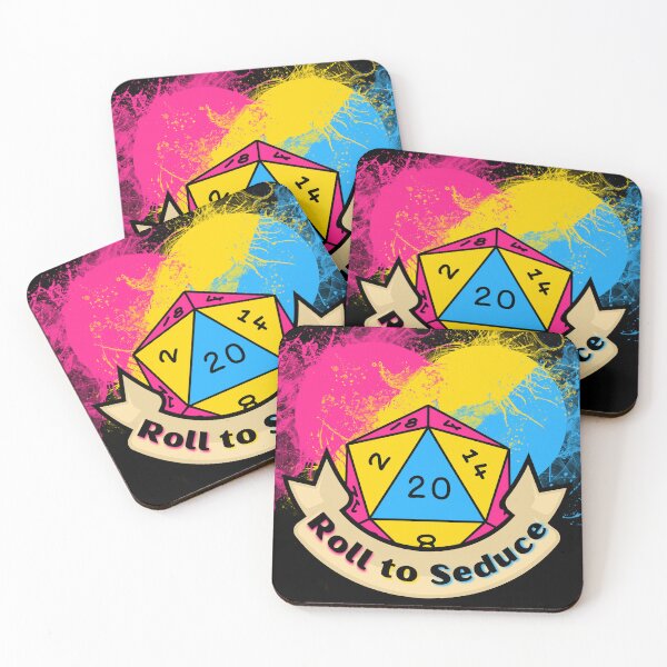 Item preview, Pansexual Pride Watercolor Explosion - Roll to seduce - Natural 20 - Critical Success - D&D Novelty designed and sold by CC's Designs.
