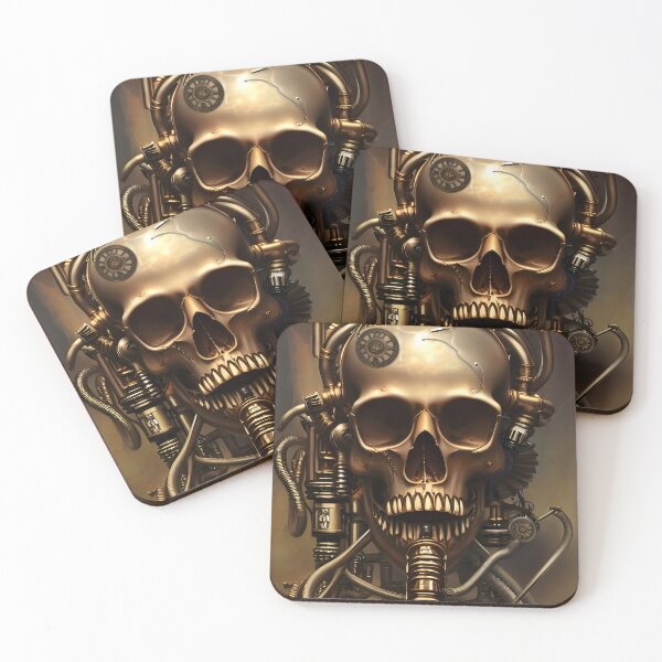 Item preview, Awesome golden steampunk skull designed and sold by nicky2342.
